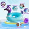 Flotador Inflable de Yate Color Azul Pavo Real para Niños con Diseño Antivuelco, Aro Salvavidas de PVC Engrosado, Adecuado para Uso en Interiores y Exteriores