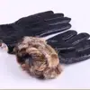 Guantes de Cuero para Hombre, Estilo Delgado, Otoño e Invierno, Forro de Lana, Engrosados, Cálidos, Adecuados para Ciclismo y Conducción, Compatibles con Pantalla Táctil, Estilo de Pareja