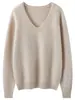 Suéter de Cashmere Gola V Pulôver Amigo da Pele Pulôver Suéter Base Tricotado Suéter de Cashmere Feminino Ponto Fabricante Atacado