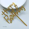 Decoração de Bolo de Aniversário Feliz em Acrílico Inserts Feliz Aniversário Mesa de Sobremesas Toppers de Confeitaria Pacote com 10