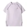 Camiseta Esportiva de Verão ao Ar Livre Jiangfu para Homens e Mulheres com Painéis de Pele de Gelo Secagem Rápida Respirável Fresca Manga Curta Top Funcional de Secagem Rápida