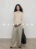 Con Jian Solapa de Otoño Manga Larga Tejido para Mujer Holgado Estilo Old Money Casual Perezoso Top para el Día a Día