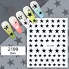 Calcomanías para uñas con forma de estrella de cinco puntas, de comercio exterior, de 12 colores, con adhesivos decorativos para uñas.