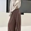 Pantalones de Linterna de Ajuste Relajado Chanlan para Mujer Otoño Plisados de Cintura Alta Sueltos Versátiles Perezosos Adelgazantes con Puño Pantalones Casuales