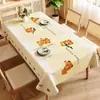 Nova Toalha de Mesa Estilo Creme de Luxo 2025, Impermeável, Resistente a Óleo, Sem Lavagem, Resistente ao Calor, Toalha de Mesa Retangular de Alta Qualidade