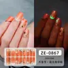 Película de esmalte de uñas que brilla en la oscuridad para Halloween, diseño de caricatura de calabaza, pegatinas de uñas impermeables y de larga duración, pegatinas populares de arte de uñas transfronterizas, en stock