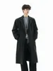 Abrigo de lana para hombre, nueva colección otoño/invierno 2026, gabardina/chaqueta de traje casual de tendencia estilo coreano de longitud media, corte holgado
