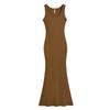 YPFF Saia Body Tank Feminina Tendência Desejo Puro Decote Grande em U Sem Mangas Slim-fit High-fit Spice Girl Cintura Apertada Quadril Saia Cauda de Peixe
