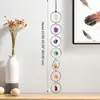 Anillo Colgante de Piedra Rodante Siete Colores de Cristal Natural Transfronterizo Colgante de Piedra de Cristal para Yoga Decoración de Pared Estilo Hogareño Campana de Viento