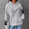 Sudadera gruesa de otoño e invierno para mujer, nueva sudadera con capucha de manga larga con estampado de dibujos animados y diseño de gofres, holgada, transfronteriza con Europa y América.