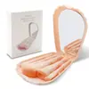 Nueva caja de espejo con carcasa portátil, juego de 5 piezas multifuncional de brochas para maquillaje, brocha para sombra de ojos en polvo suelto, herramientas de belleza para principiantes