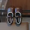Zapatos de piel para niña estilo coreano, zapatos de princesa con ribete de encaje, zapatos poco profundos para bebé que camina, nueva colección Otoño 2026, zapatos para niños pequeños