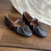 Sapatilhas Ballet Dobradas Outono Inverno Bico Redondo Plano 2026 Sapatos Mary Jane Novo Laço de Cordão Sola Macia Retrô Francês