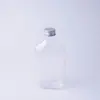 350ml aceite naranja bebida botella de plástico transparente boca pequeña tapa de aluminio botella plana cuello largo té de leche botella vacía