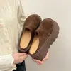 Pantuflas tipo Birkenstock de suela gruesa, que aumentan la altura, con forro de felpa, diseño de punta cerrada, para mujer, adecuadas para usar en exteriores, nueva colección otoño/invierno 2026, zapatos Birkenstock sin cordones