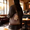 Bolsa Saco Retrô de Grande Capacidade para Mulheres Moda Nova Outono e Inverno Bolsa de Ombro Simples Bolsa Tote para o Dia a Dia