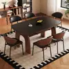2026 Nueva Mesa de Comedor Estilo Vintage de Madera Maciza con Encimera de Roca para Hogares Pequeños, Mesa Redonda Convertible, Mesa Extensible Retro Arco de Triunfo
