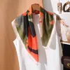 Pañuelo Cuadrado Suave de Color Claro de 70 cm para Mujer, Nuevo Pañuelo de Seda para Primavera y Verano, Estilo Elegante, Combinado con una Camisa, Elegante Pañuelo Pequeño para el Cuello, Versátil