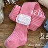 Pantimedias de encaje de princesa para niñas, leggings cuadrados con estampado floral retro, directo de fábrica, primavera, novedad