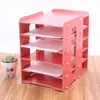 Caja de Almacenamiento de Escritorio de Madera DIY Estantería de Oficina Creativa Revistero Carpeta A4 Estante Organizador de Documentos