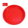 Plato rojo Happy Event sin impresión color rojo sólido plato rojo suministros para sacrificio de bodas plato para fruta y repostería bandeja de té fábrica venta al por mayor
