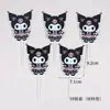 Popular adorno de decoración de pastel de Kuromi, linda figura de caricatura para el adorno de la mesa de postres del primer cumpleaños de las niñas