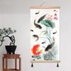 Pintura Pendurada com Imagem de Nove Peixes Chineses Pintura de Parede Zen Lótus Corredor Pintura Decorativa Koi Salão de Chá Corredor Murais de Corredor