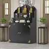 Mesa de Ofrendas Estilo Tibetano de Tres Niveles Sala de Estar Nuevo Estilo Chino Hogar Altar de Incienso Santuario Altar de Buda de Tres Niveles Salón Altar de Práctica Taoísta Nicho Budista Estatua de Buda