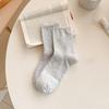 Calcetines de algodón peinado color crema para primavera y verano, estilo fresco, de caña corta, finos, para niños, estilo académico, combinan con todo, sin costuras, color liso, para mujer
