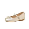 Sapatos Mary Jane estilo fada com laço, versão coreana 2026 para mulheres, mocassins rasos de sola macia, sapatos de vovó para mulheres