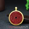 Mineral en Bruto Cinabrio Alto Contenido Arena Oro Púrpura Mantra de Seis Sílabas Jiugong Bagua Colgante de Collar Giratorio Accesorios DIY