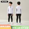 Ropa de Entrenamiento de Fútbol Traje de Ropa Deportiva de Manga Larga para Niños Leggings de Dos Piezas Falsas Ropa de Entrenamiento para Competición Primavera y Otoño para Niños y Niñas