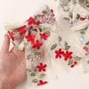Grampo de Cabelo com Laço Bordado de Flores Estilo Coreano Super Fada Fita de Renda Acessórios de Cabelo Presilha de Cabeça Feminina Adorno de Cabeça Presilha Superior