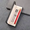Set de bolígrafos de firma con pluma de punto negro, estuche de regalo negro con doble recarga, papelería de oficina, set de bolígrafos neutros