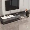 Mueble de TV de lujo ligero, diseño minimalista moderno, mueble de TV de pie para la sala de estar, soporte de TV extensible, combinado con una mesa de centro, estilo transfronterizo