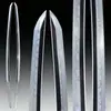 Acero T10 cubierto de arcilla, hoja sin afilar, espada japonesa, espada larga de samurái, accesorio de espada Hamon templado en arcilla, sin afilar