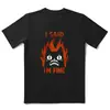 Aliexpress Transfronteiriço Camiseta de Algodão Puro Manga Curta Gato Unissex Casual Verão Camiseta de Gato Masculina Legal