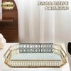 Bandeja Espelhada de Luxo Acessível Europeia Bandeja de Vidro Metal Bandeja de Armazenamento Bandeja para Bolo Sobremesa Frutas Sala de Amostras Mesa de Centro Frutas