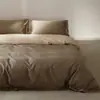 Juego de cama de lujo de alta gama de 1.2 m hecho de tela de algodón cepillado con bloques de color, juego de tres piezas para dormitorio principal, juego de cuatro piezas de algodón puro que incluye sábana bajera, funda de edredón y ropa de cama