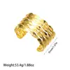 Pulsera de Acero Inoxidable Chapado en Oro de 18K de Estilo Nuevo Europeo y Americano que Conserva el Color para Mujer, Pulsera Abierta de Acero de Titanio con Diseño de Flor y Hoja de Gama Alta