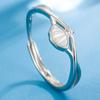 Anillo de pareja con forma de concha de flor nuevo y moderno, diseño simple, ligero y de lujo de alta calidad, regalo de vacaciones al por mayor