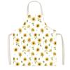 Avental de Girassol e Abelha Primavera/Verão Amazon criativo de cozinha anti-manchas com amarração no pescoço Macacão de Linho Estampado