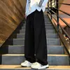 Cintura contrastante de diseño vanguardista, hipoalergénica, suave y lisa, pants pesados para hombre y mujer, otoño, pierna recta holgada, para bailar, deportes, uso casual