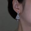 Pendientes de Árbol de Navidad Giratorios de Venta Caliente para Navidad Pendientes de Pin de Plata 925 de Lujo Ligero Dulce y Fresco de Circonita Micro-incrustada para Mujer