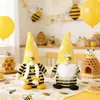 Decorações de Festa do Novo Abelha Transfronteiriças Lã Cordeiro Tecido Tricotado Listrado Bonecos Sem Rosto Ornamentos Bonecos Casal Atacado