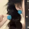 Pendientes de Flor de Racimo de Cuentas de Arroz y Cuentas de Cristal con Aguja de Plata Estilo Casual Moda Versátil Dulces Pendientes de Botón con un Diseño Único para Mujeres