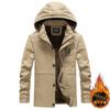Jaqueta de Algodão Masculina Outono/Inverno com Forro de Fleece Casual Solta Tamanho Grande Média e Longa Jaqueta de Trabalho Múltiplos Bolsos Preço Controlado 168