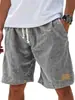 Roupas Masculinas Transfronteiriças Europeias e Americanas Amazon Novo Masculino Retrô Logo Bordado Veludo Moda Cadarço Shorts Casuais