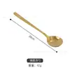 Conjunto de colher e hashi dourado brilhante de aço inoxidável estilo coreano para churrasco ao ar livre, talheres comerciais para restaurante com LOGOTIPO impresso