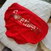 [Rojo Ancola] 880# Ropa Interior Roja Grande de Año Nuevo Malla de Encaje Seda de Hielo Ropa Interior Roja
